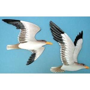   Two Metal Flying Gull Wall Plaques Nautical Wall Decor