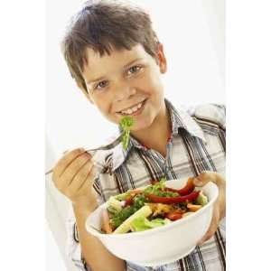 Young Boy Eating a Healthy Salad   Peel and Stick Wall Decal by 