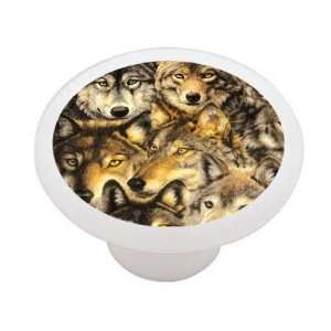 Wild Wolves Decorative High Gloss Ceramic Drawer Knob