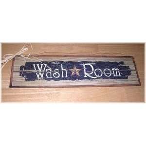   Star Country Bath Wooden Sign Bathroom Wall Art Signs