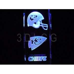  NFL Kansas City Chiefs 3D Laser Etched Crystal 6 Inch 