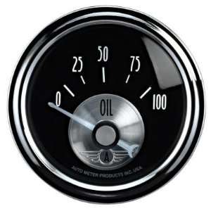 Auto Meter 2028 2 1/16 Oil Pressure, 0 100 psi, SSE, Prestige Black