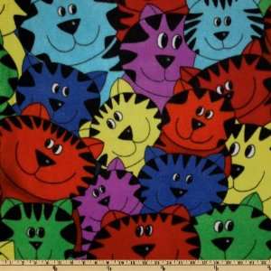    Wide Fleece Cats Brights Fabric By The Yard Arts, Crafts & Sewing