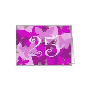    25th birthday, pink & purple butterflies Card Toys & Games