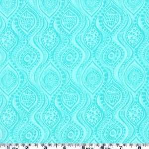  45 Wide Bubbles & Blooms Aqua Fabric By The Yard Arts 