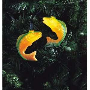  Set of 10 Green Trout Fishing Christmas Lights   Green 