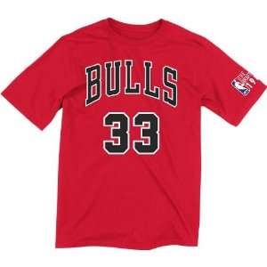  Scottie Pippen Chicago Bulls Adidas Draft Day Player Red T 
