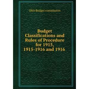  for 1915, 1915 1916 and 1916 . Ohio Budget commission Books