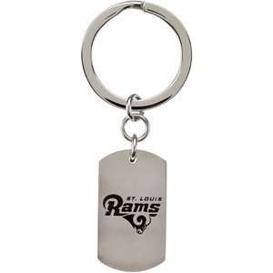  Stainless Steel St. Louis Rams Team Name Logo Keychain 