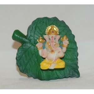  Beautiful 3 Inch Colorful Leaf Ganesha