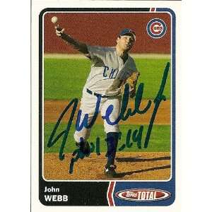   John Webb Signed Chicago Cubs 2003 Topps Total Card 