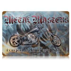  Metal Master Motorcycle Vintage Metal Sign   Garage Art 
