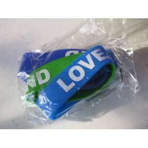  Love & 2 Best Friend Silicone Rubber Bracelet Light Blue 