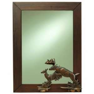 Whitetail Deer Rustic Wall Mirror, 18x24