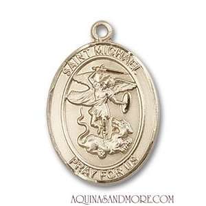  St. Michael the Archangel Medium 14kt Gold Medal Jewelry