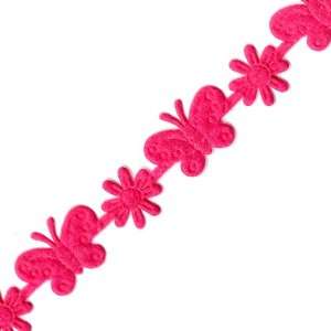  Venus Ribbon 14673 C 5/8 Inch Iron On Felt Floral and Butterfly 