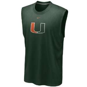 Nike Miami Hurricanes Dri FIT Sleeveless Logo Legend T Shirt  
