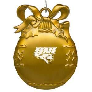 University of Northern Iowa   Pewter Christmas Tree Ornament   Gold