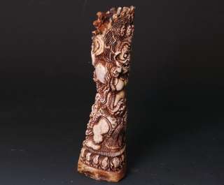 NICE Real yak Bone MAHAKALA Tibet Buddhist Hand Carved  
