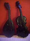 Pair Metal Musical Instruments Wall Decor Royal Bluegrass Lute Fiddle 