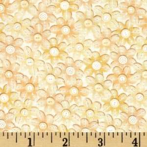  44 Wide Whimsyland Button Flowers Cream Fabric By The 