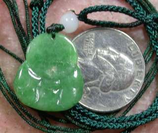 Green 100% Natural A Jade jadeite pendant Buddha God 341582 **It have 