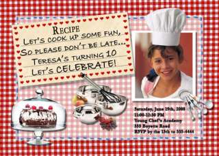 ART PAINTING COOKING BIRTHDAY PARTY INVITATIONS  