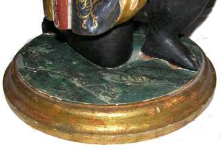 Antique Venetian Painted & Parcel Gilt Blackamoor Table  