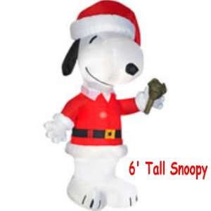 Christmas Outdoor Decor 6 Tall Airblown Inflatable Snoopy Santa 