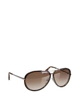 Tom Ford brown Cyrille clip on detail modified aviator sunglasses