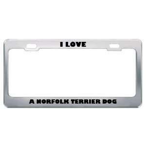  I Love A Norfolk Terrier Dog Animals Pets Metal License 