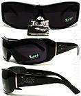 Locs Authentic Wide Square Sunglasses Super Dark Lenses OG Style Black 