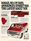 1978 Dodge Street Van Magazine ad ~ The Latest Adult Toy