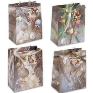  Christmas Ornament Glitter Gift Bag Medium Case Pack 144 