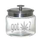   Glass Jar Nug Jug 1 2 oz Air Tight Storage w Marijuana Design  