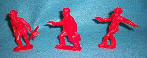   60mm plastic toy soldiers from1950s like Marx Untouchables red  