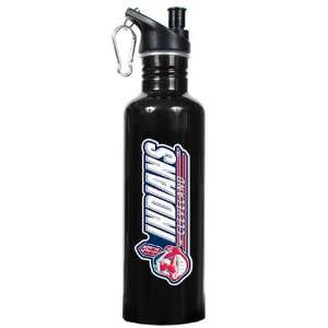  Cleveland Indians 26oz Stainless Steel Water Bottle (Black 