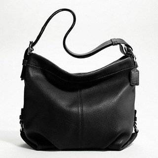 Authentic Coach Black Pebbled Leather Duffle Shoulder Bag 15064