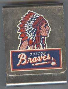 1950 Boston Braves Schedule Metal Cigarette Holder  