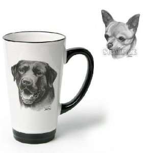   Cup with Smooth Chihuahua (Black and white, 6 inch)