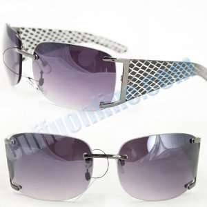 UV400 Lens Technology   Rimless Sunglasses M9219 Black Laser 