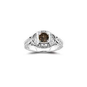   Ct Brown & White Diamond Filigree Ring in 14K White Gold 5.5 Jewelry