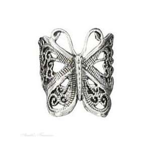  Sterling Silver Butterfly Filigree Ring Size 7 Jewelry