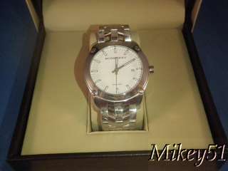 NEW AUTHENTIC SS/WH BURBERRY BU1852 SPORT WATCH  