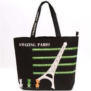  cute black bag with Eiffel Tower bears by Shinzi Katoh 