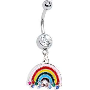  Sparkling Paradise Rainbow Belly Ring Jewelry