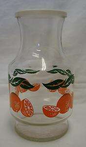 Vintage Anchor Hocking Orange Juice Clear Glass Pitcher Decanter 