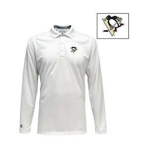 Antigua Pittsburgh Penguins Victor Long Sleeve Polo Shirt   Penguins 