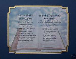 PASTOR & PASTORS WIFE PERSONALIZED POEM CHRISTMAS GIFT  