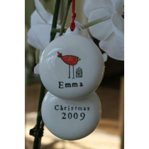  personalized holiday bird christmas ornament